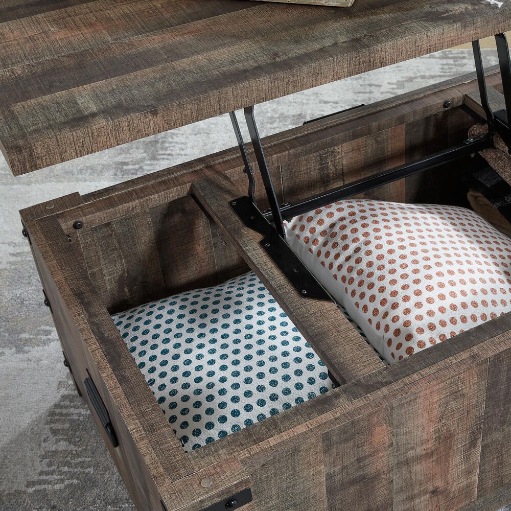 Ashley Hollum Lift-Top Coffee Table in Rustic Brown, , large