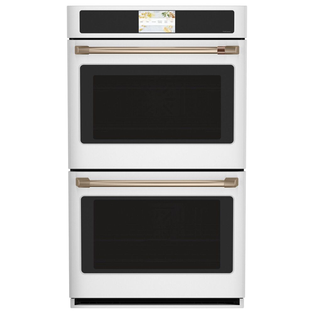 Cafe 2-Piece Kitchen Package with Matte White 30" Smart Built-In Convection Double Wall Oven and Stainless Steel 30" Electric Cooktop, , large