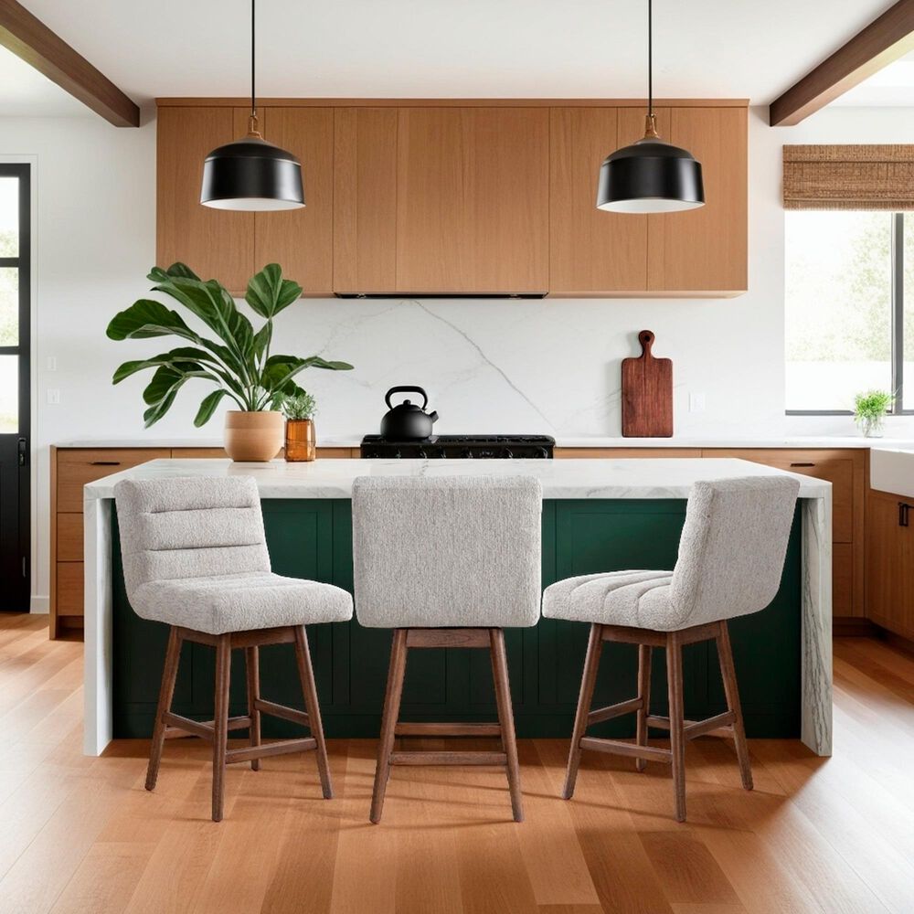 Armen Living Elias 26" Swivel Counter Height Stool in Brown Oak, , large