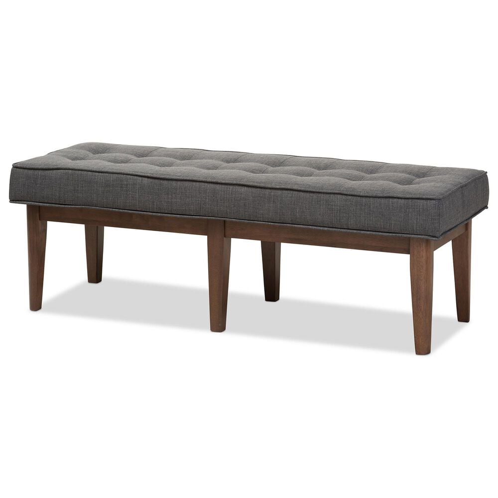 Baxton Studio Lucca Bench in Dark Grey, , large