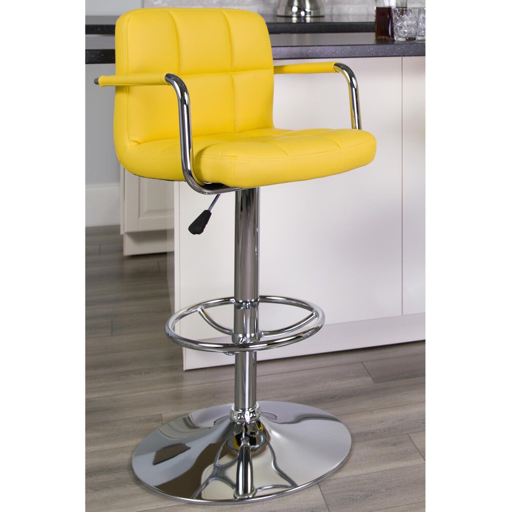 Flash Furniture 45.25"Adjustable Height Barstool in Yellow, , large