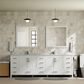 Lexora Home Jacques 84" Double Bathroom Vanity in White with 2 cm White Carrara Marble Top and Rectangular Sinks, , large
