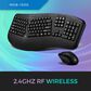 Adesso Wireless Ergo Keyboard and Laser Mouse Combo in Black, , large