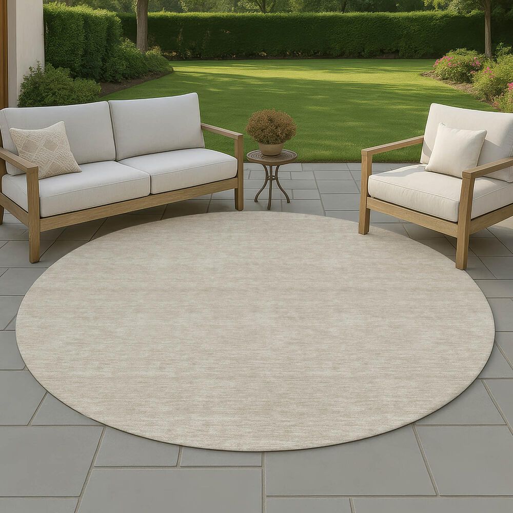 Dalyn Rug Company Soft Essentials Solid Beige 8' Round Area Rug, , large