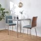 Lumisource Mason Contemporary Dining/accent Chair with Swivel in Stainless Steel, Walnut Wood, and Green Fabric - Set of 2, , large