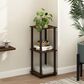 HOMLUX 2-Tier End Table in Amber Pine and Black (Set of 2), , large