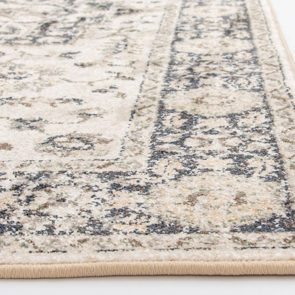 Central Oriental Minerva Hester 7&#39;10&quot; x 9&#39;10&quot; Alabaster and Vintage Blue Area Rug, , large