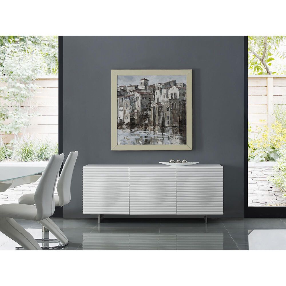 Casablanca Moon Buffet Server in White Lacquer, , large