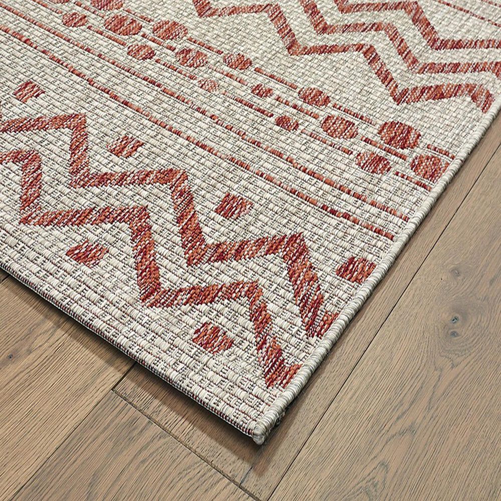 L&amp;R Resources Sun Shower 8&#39; x 10&#39; Beige and Red Indoor/Outdoor Area Rug, , large