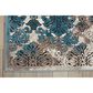 Nourison Karma KRM05 5"3" x 7"4" Ivory and Blue Area Rug, , large