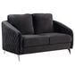 HOMLUX 55" Stationary Modern Loveseat with Diamond Stitching in Black Velvet, , large