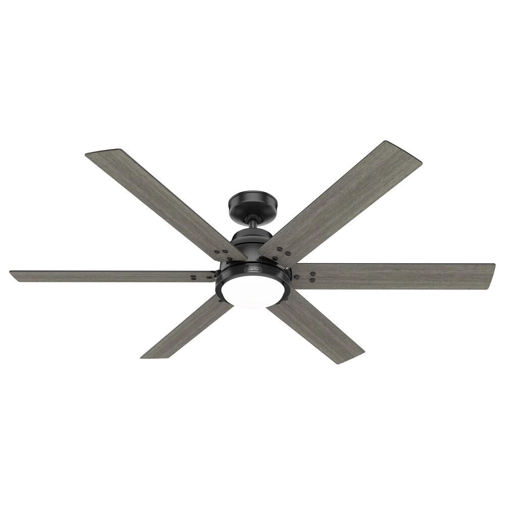 Hunter Gravity 60" Ceiling Fan with LED Light in Matte Black, , large