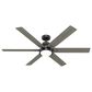 Hunter Gravity 60" Ceiling Fan with LED Light in Matte Black, , large
