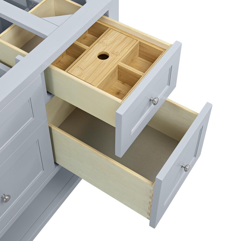 James Martin Vanities Breckenridge 48" Single Bathroom Vanity in Serenity Blue with 3 cm Eternal Jasmine Pearl Silestone Top, Rectangular Sink and FreePower Wireless Charger, , large