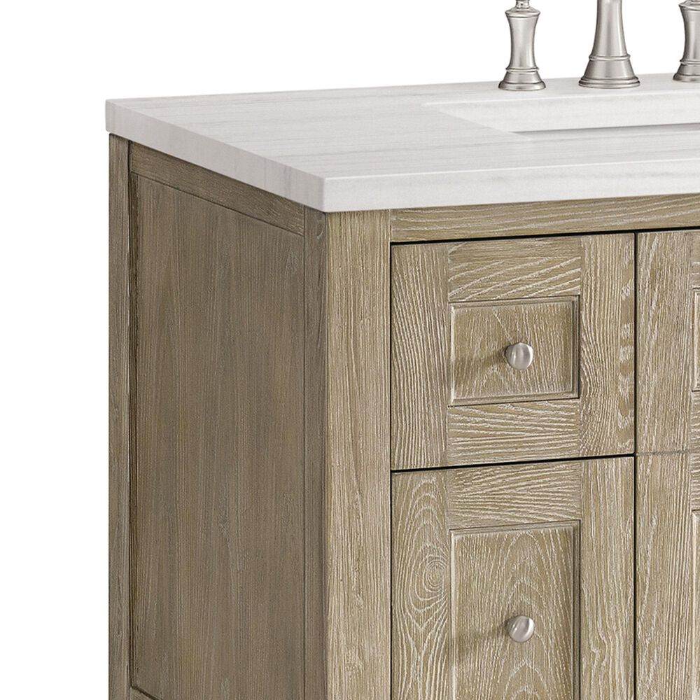 James Martin Vanities Breckenridge 72&quot; Double Vanity in Whitewashed Oak with 3 cm Arctic Fall Solid Surface Top, , large
