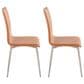 Lumisource Mason Swivel Side Chair with Camel Upholstered in Brushed Stainless Steel (Set of 2), , large