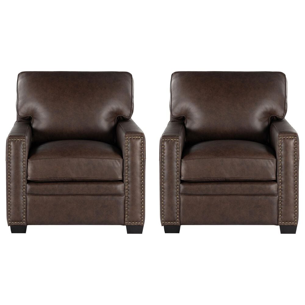 Italiano Furniture Dalton Accent Chair in Brown Chestnut (Set of 2), , large