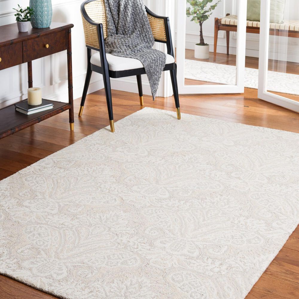 Safavieh Micro-Loop Damask 4&#39; x 6&#39; Beige Area Rug, , large
