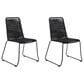 Blue River Shasta Outdoor Dining Chair with Rope Seat in Black (Set of 2), , large