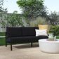 Linon Home Decor Holland Outdoor Sofa with Black Cushions in Black, , large
