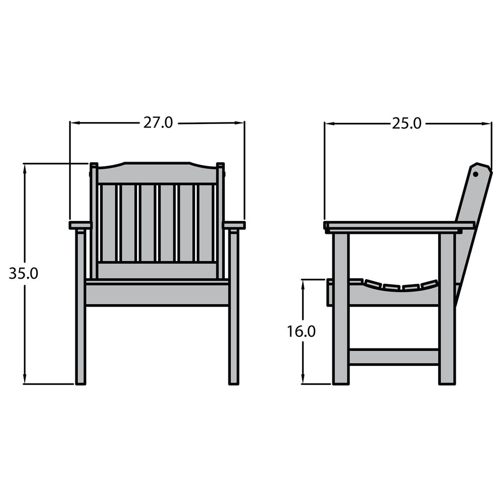 Highwood USA Lehigh Garden Chair in White NFM