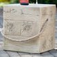 Hearth and Haven Outdoor Square Side Table with Simulated Braided Cord in Wood Brown, , large