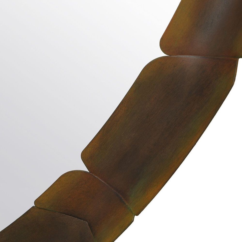 Uttermost Auger Round Wall Mirror in Aged Rust Bronze, , large