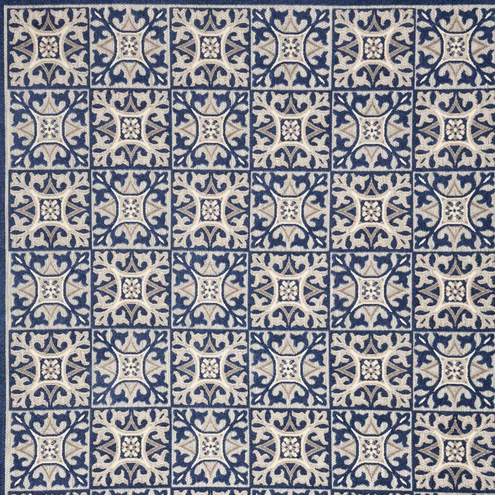 Nourison Aloha Damask 7&#39;10&quot; x 10&#39;6&quot; Blue Indoor/Outdoor Area Rug, , large