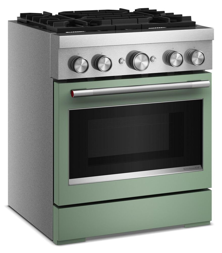 KitchenAid 30" Dual Fuel Freestanding Range with No Preheat Air Fry Mode in Cardamom, , large