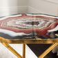 Safavieh Celeste Faux Agate Side Table in Maroon and Gold, , large