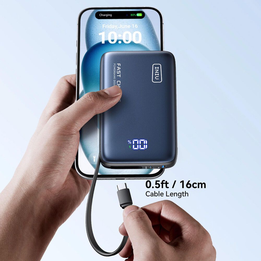 INUI Pocket Power 20000mAh Fast Charging Power Bank in Black, , large