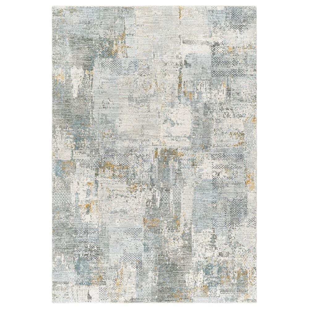 Surya Dresden Dusty Sage, Taupe, Deep Teal, Off-White, Ink Blue, Light Gray and Mustard 2"7" x 3"11" Area Rug, , large