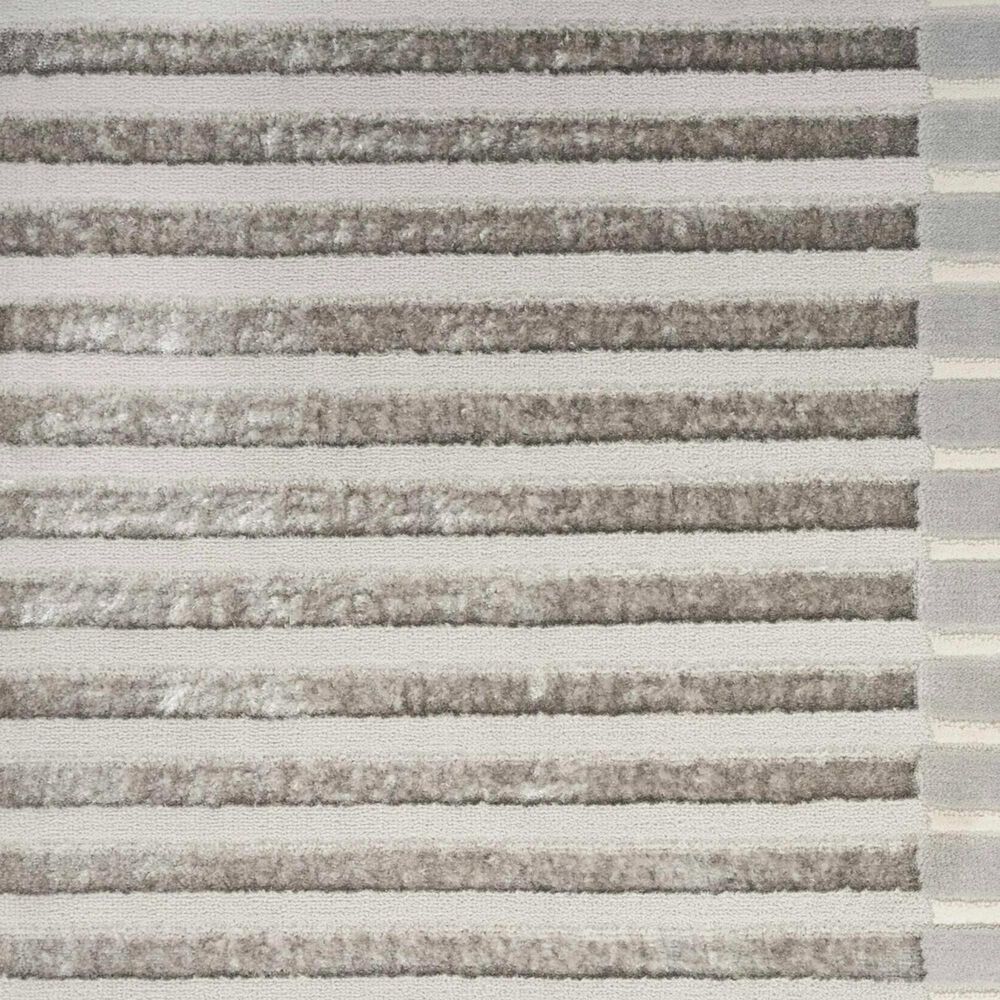 Nourison Brushstrokes 2&#39;2&quot; x 7&#39;6&quot; Silver and Grey Runner, , large