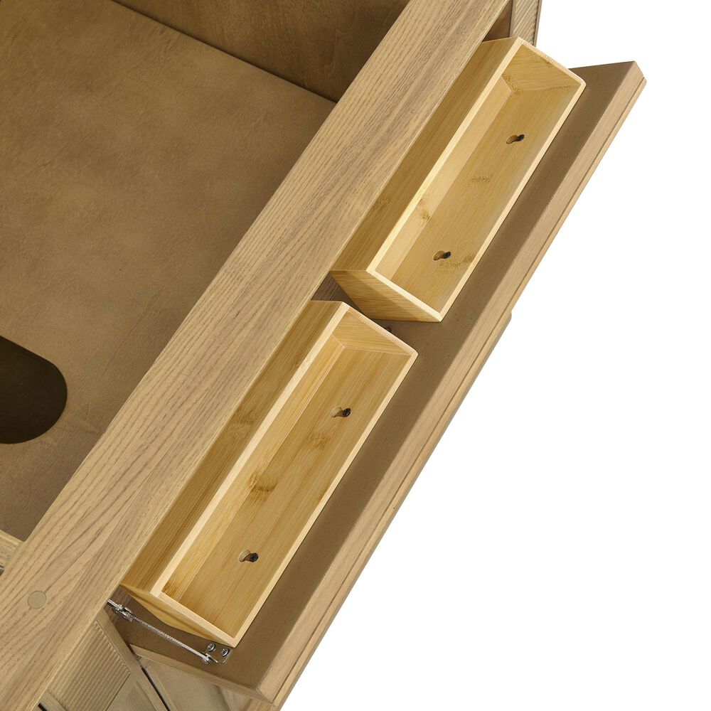 James Martin Vanities Lorelai 72&quot; Double Vanity in Light Natural Oak with 3 cm Arctic Fall Solid Surface Top, , large