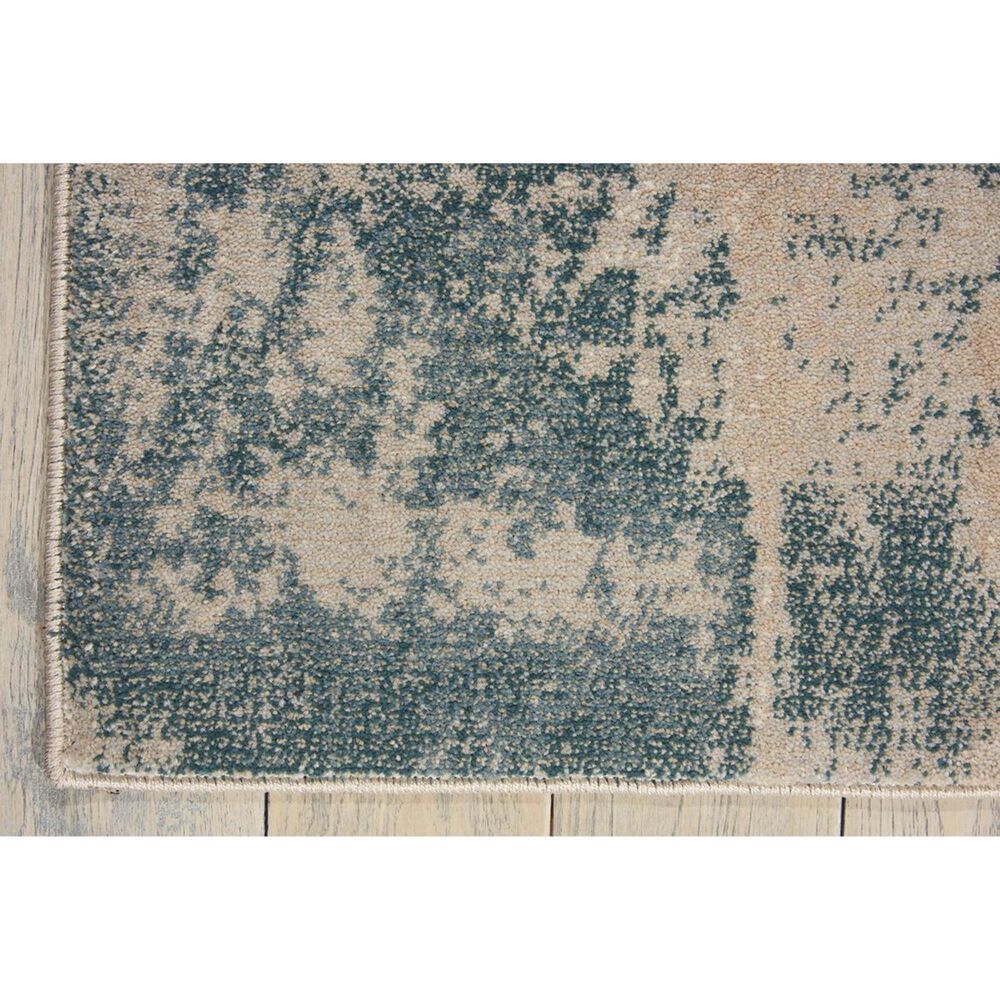 Nourison Maxell MAE13 5&#39;3&quot; x 7&#39;3&quot; Ivory and Teal Area Rug, , large