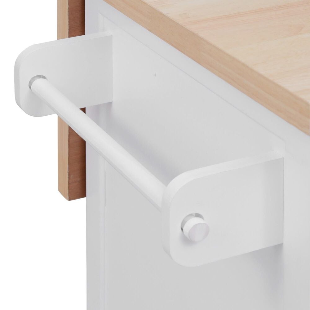 HOMLUX 56.5'' Kitchen Island with Drop Leaf in White and Natural, , large