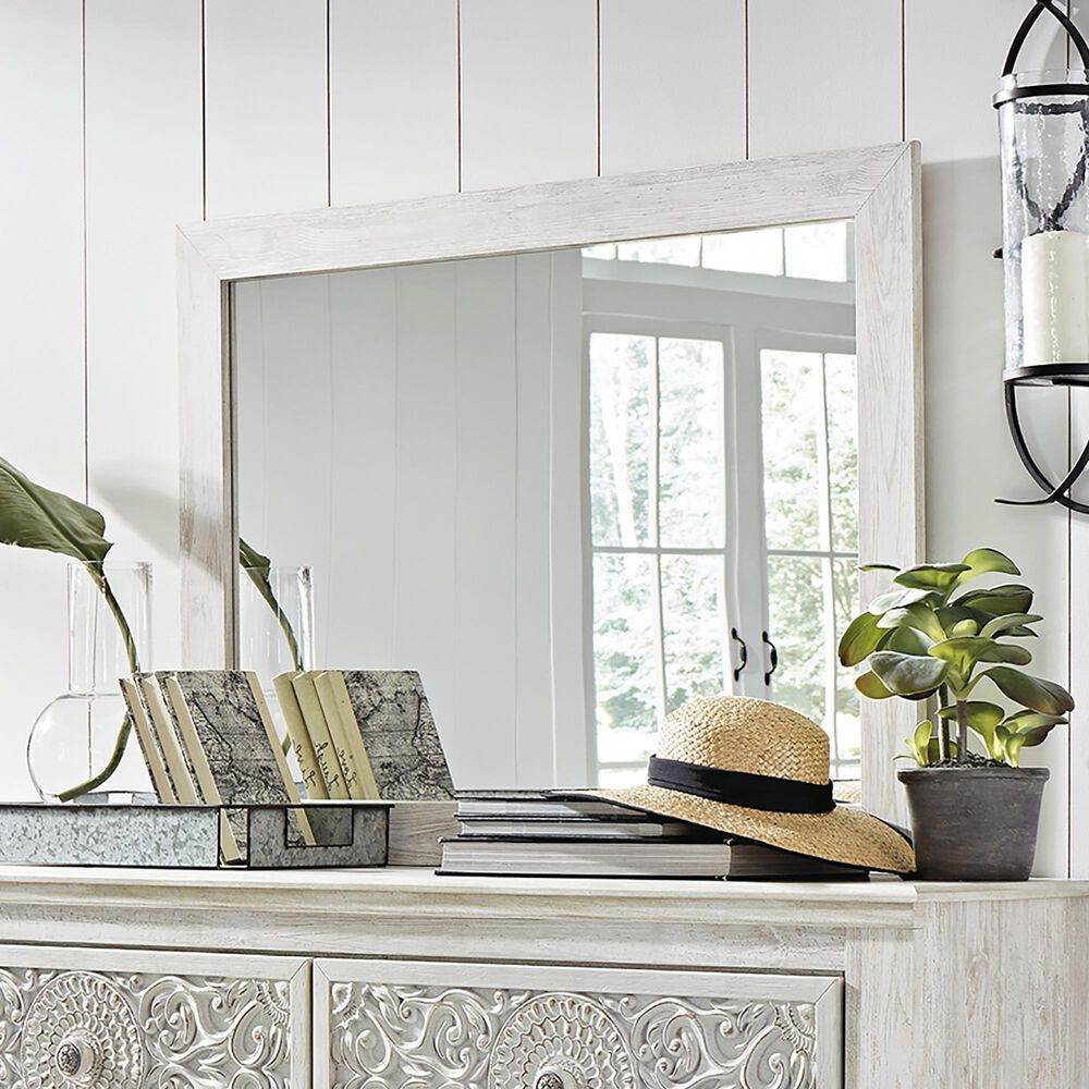 Ashley Paxberry Bedroom Mirror in Whitewash, , large