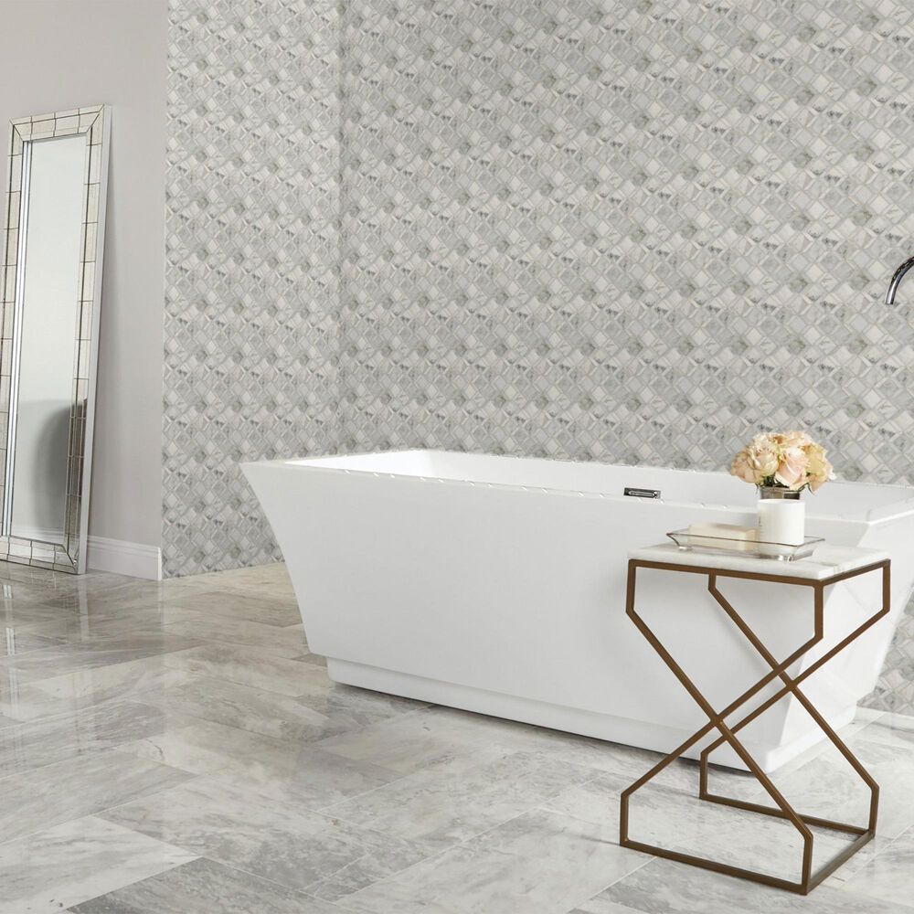 Dal-Tile Sublimity Daphne White Balance 13&quot; x 10&quot; Marble Mosaic Sheet, , large