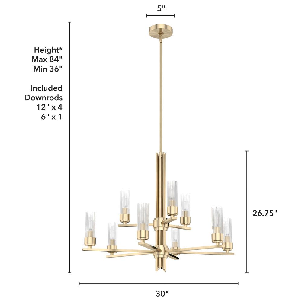 Hunter Gatz 9-Light Chandelier in Alturas Gold, , large