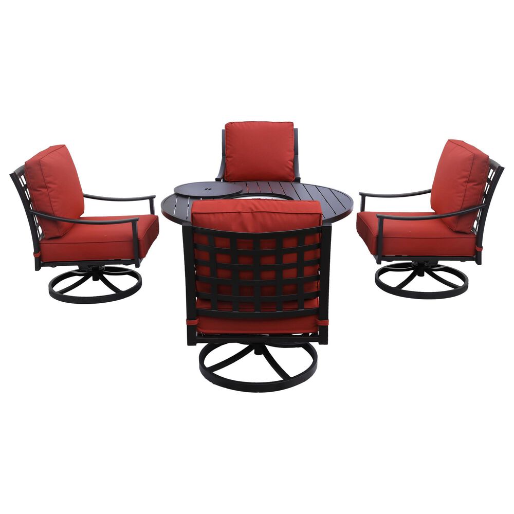 GatherCraft Presidio 5-Piece Round Firepit Chat Set in Linen Terracotta, , large