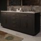 Lexora Home Abbey 72" Double Bathroom Vanity in Black Oak with 2 cm White Carrara Marble Top and Rectangular Sinks, , large