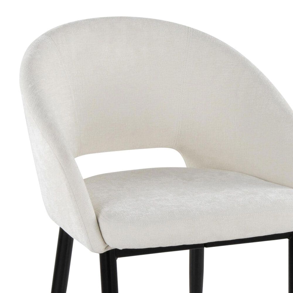 LumiSource Renee Arm Chair with Off-White Fabric Cushion in Black (Set of 2), , large