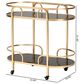 Baxton Studio Leighton 2-Tier Wine Cart in Gold, , large