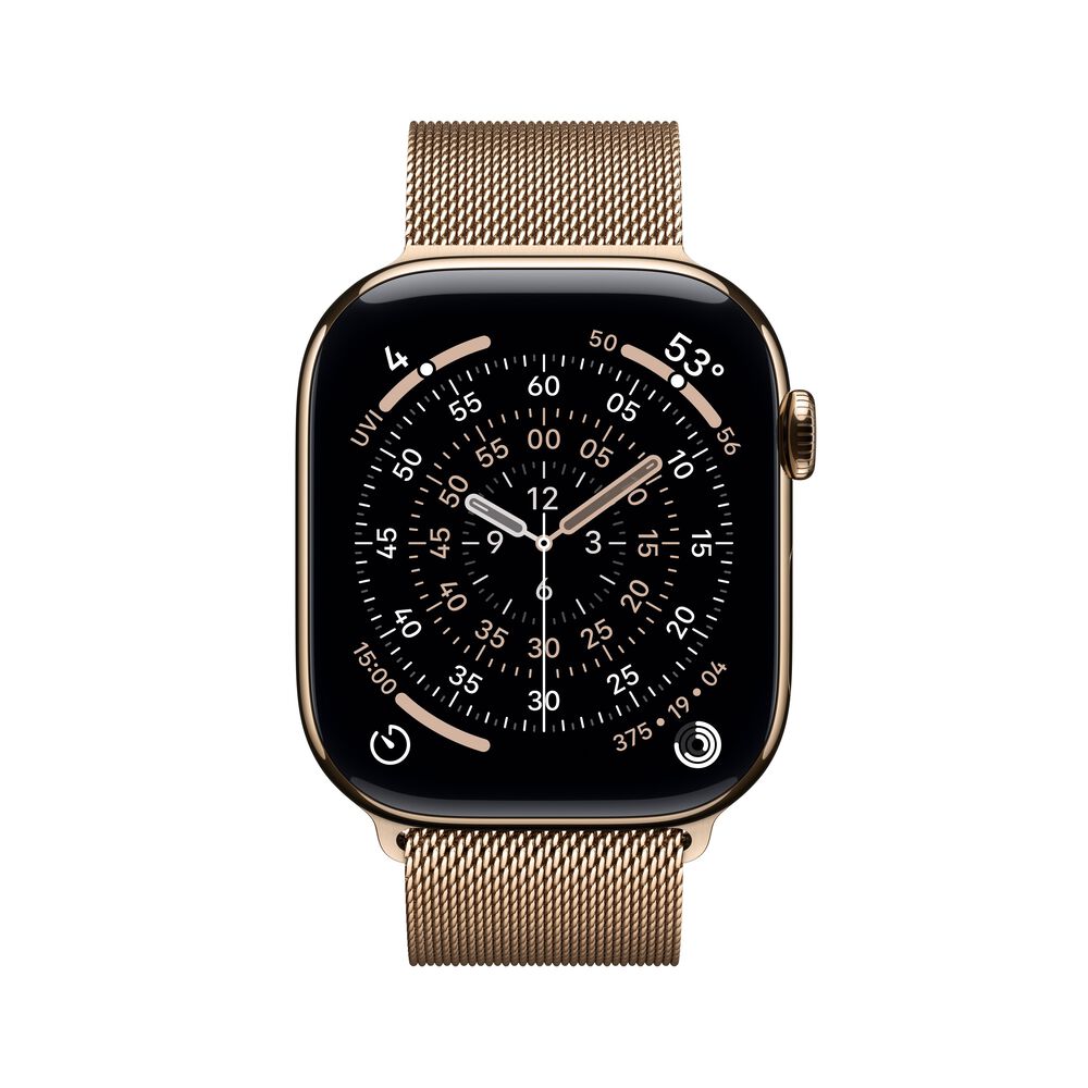 Apple Watch Series 11 &#40;GPS+Cellular&#41; 46mm Titanium Case with Gold Milanese Loop - M/L - Gold - &#40;2025&#41;, , large