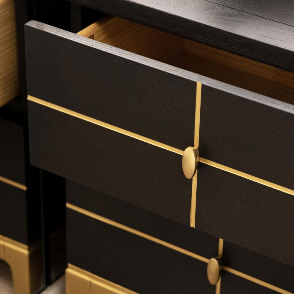 Jennifer Taylor Home Kingsly Side Table in Deep Espresso Black and Gold, , large