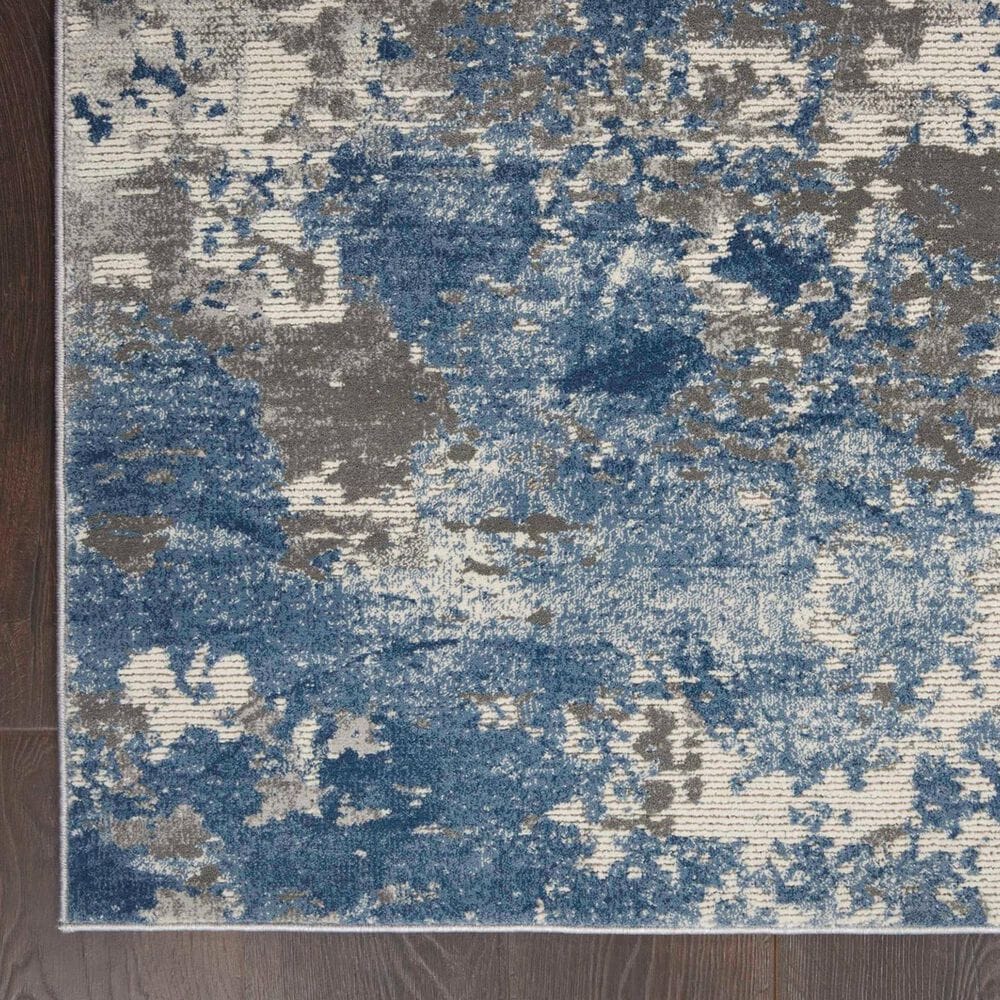 Nourison Rustic Textures RUS08 Grey and Blue 9&#39;3&quot; x 12&#39;9&quot; Area Rug, , large
