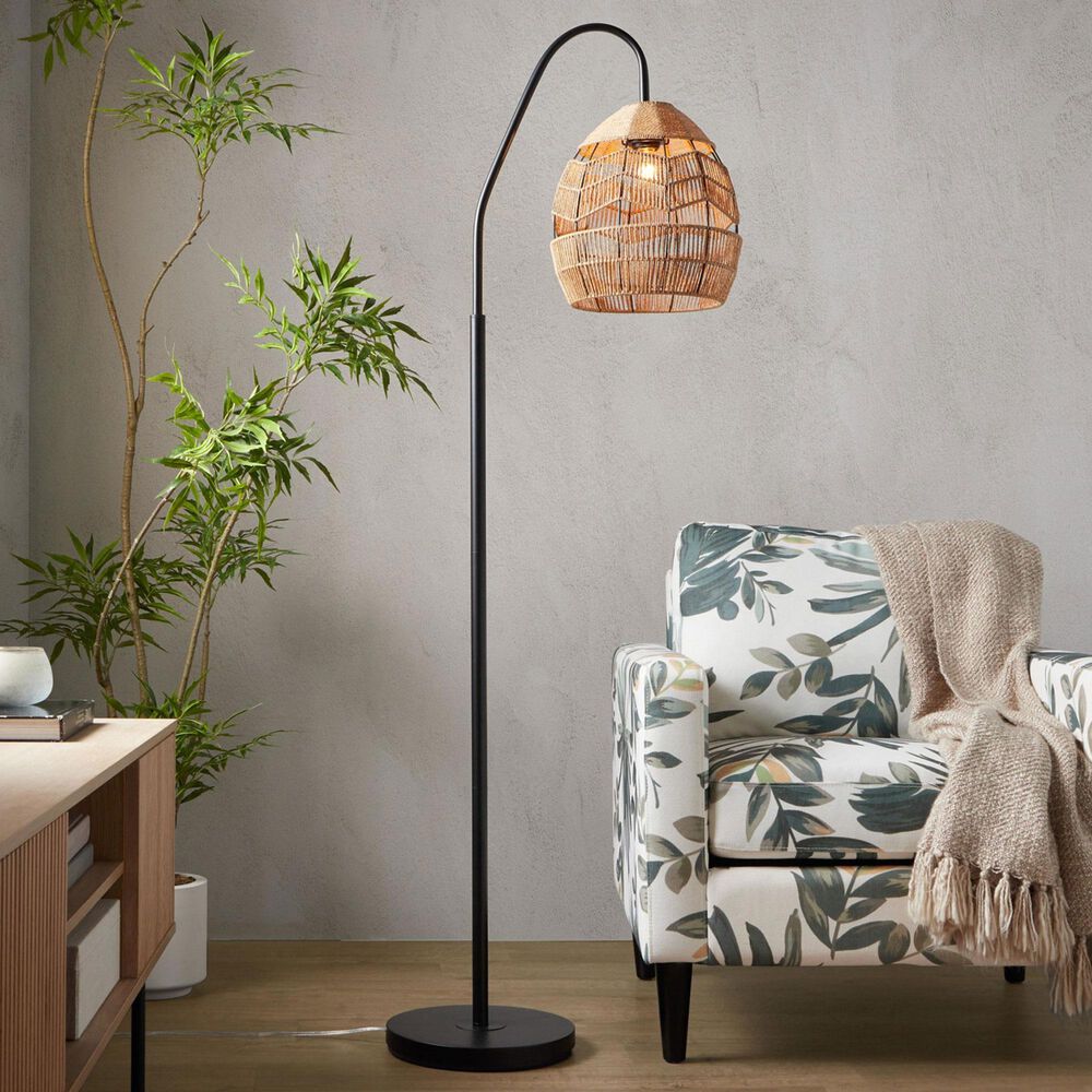 Grandview Gallery Congo Metal Floor Lamp in Matte Black, , large