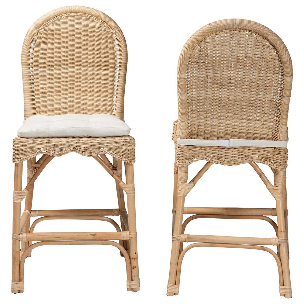 Baxton Studio Bilu Counter Stool Set in Light Honey (Set of 2), , large