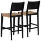 Linon Home Decor Cadence Bar Stool in Matte Black and Natural (Set of 2), , large
