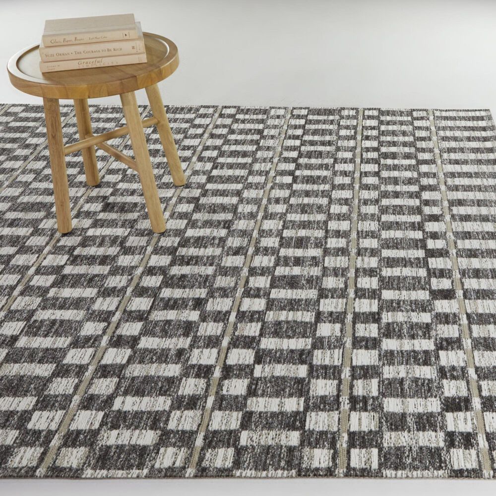 Balta Rugs Lynes Distressed Stripe 5&#39;3&quot; x 7&#39; Charcoal Area Rug, , large